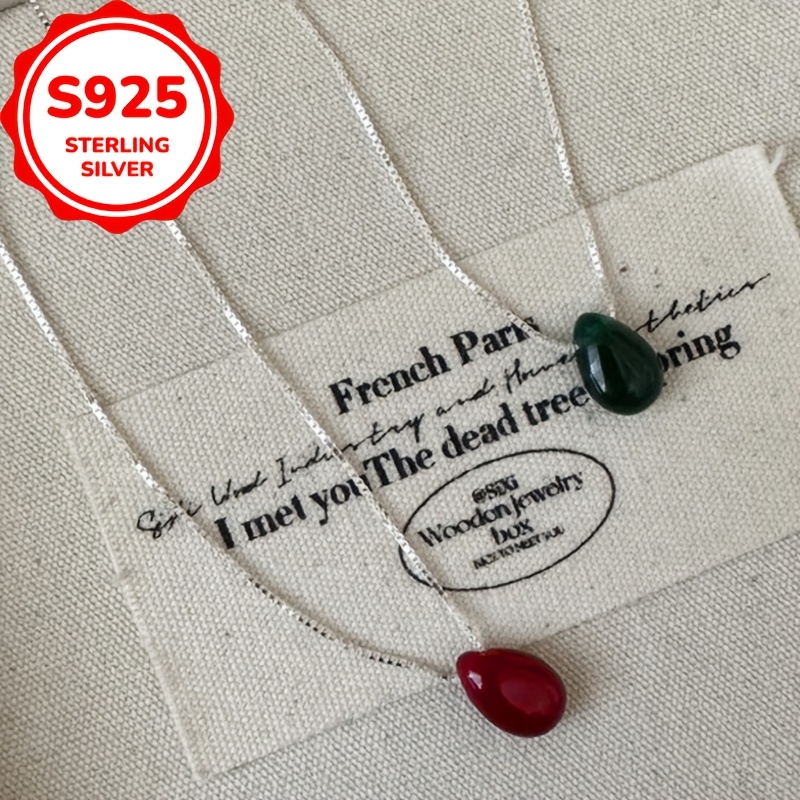 S925 Silver Minimalist Water Drop Pendant Necklace